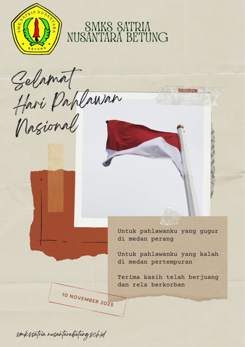 Selamat Hari Pahlawan Nasional 10 November 2026 - SMKS. Satria Nusantara Betung
