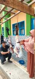 Penyebelihan hewan kurban dan latihan Kurban SD,SMP,SMA,SMK Satria Nusantara Betung  - SMKS Satria Nusantara Betung