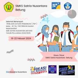 Selamat Menempuh penilaian satuan pendidikan (psp) untuk kelas Xll ,(TKJ,TBSM,TKR,AK,ASISTEN KEPERAWATAN ) SMKS SATRIA NUSATRA BETUNG TAHUN AJARAN 2024/2025 - SMKS Satria Nusantara Betung